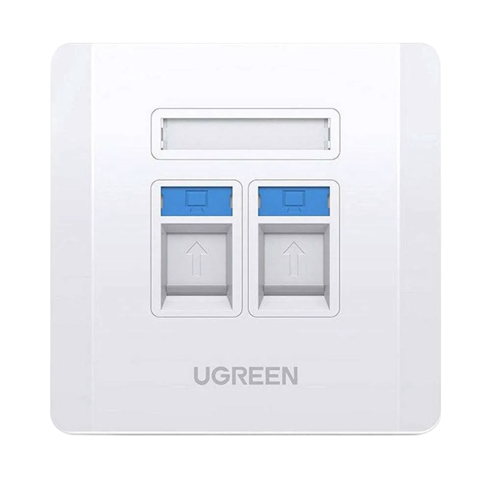 UGREEN 80182 Dual Port Wall Plate 1 PCs/Bag