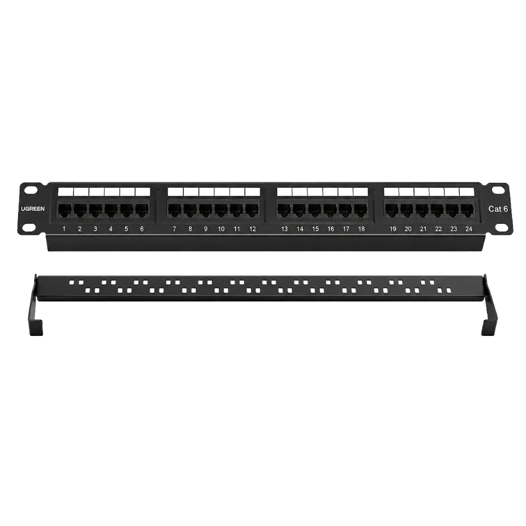 UGREEN 70423 Cat 6 1U 24-Port UTP Patch Panel