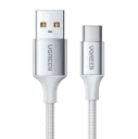 UGREEN 60131 USB-A 2.0 to USB-C Cable Nickel Plating Aluminum Braid 1m (White)
