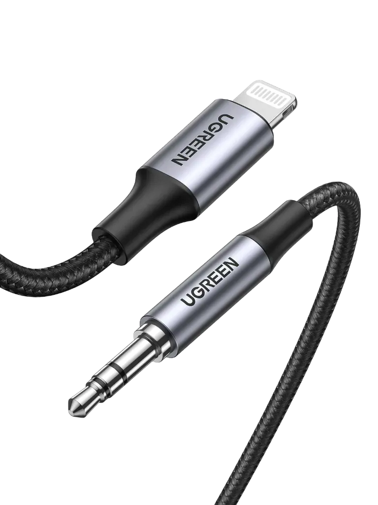 UGREEN 70509 Lightning to 3.5mm Aux Cable Aluminum Shell with Braided 1m Bl