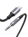 UGREEN 70509 Lightning to 3.5mm Aux Cable Aluminum Shell with Braided 1m Bl