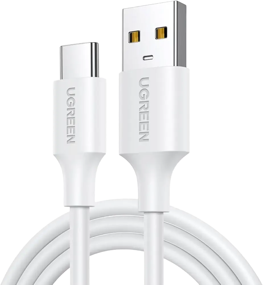 UGREEN 60123 USB-A 2.0 to USB-C Cable Nickel Plating 1m (White)