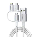 UGREEN 50203 3-in-1 USB2.0-A Multifunction Cable with Braid 1.5m (Silver White)
