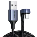 UGREEN 70313 USB 2.0-A to Angled USB-C Cable Aluminum Case with Braided 1m (Black)