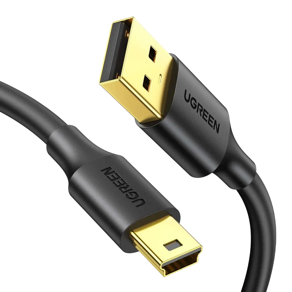 UGREEN 10355 USB 2.0 A Male to Mini 5 Pin Male Cable 1m Black