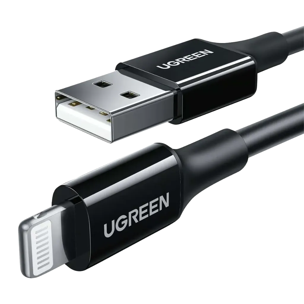 UGREEN 80823 USB-A Male to Lightning Male Cable Nickel Plating 2m Black