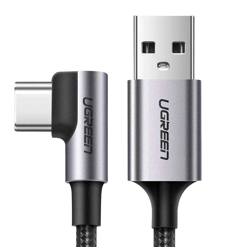 UGREEN 50942 Right Angle USB-A to USB-C Cable 2m Space Gray
