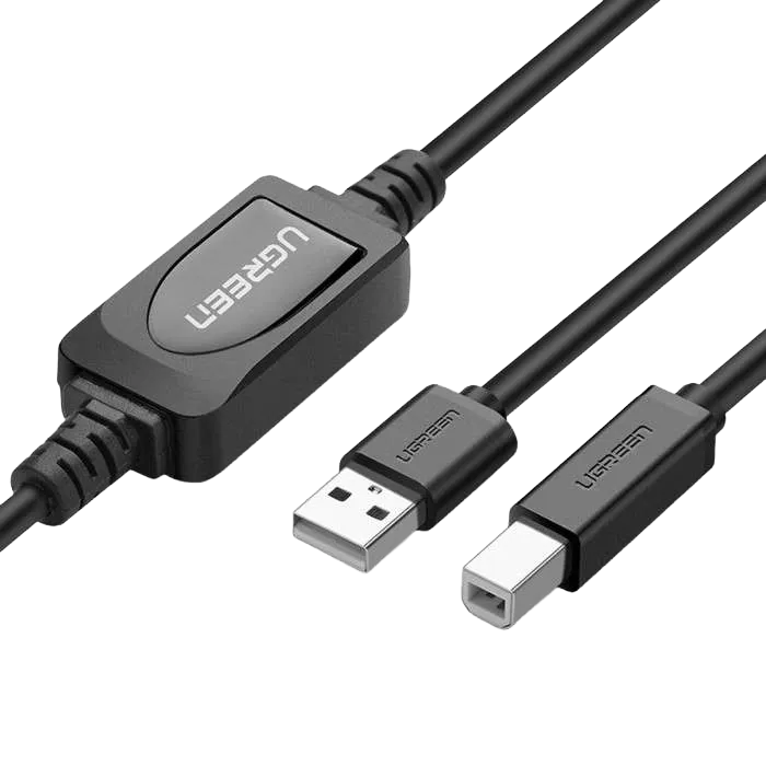 UGREEN 10362 USB 2.0 A Male to B Male Active Printer Cable 15m Black