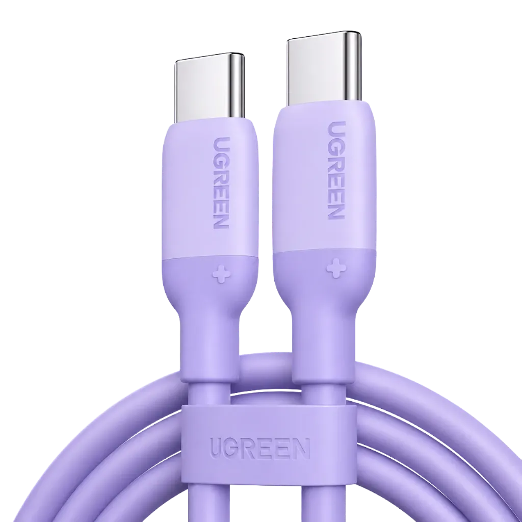 UGREEN 45180 USB-C to USB-C PD Fast Charging Silicone Cable Purple 1m