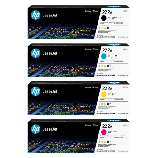 HP 222A Original Color LaserJet Toner Full Cartridge Set (CMYK)  W2220A W2221A W2222A W2223A 