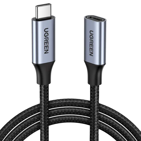 UGREEN 80810 USB-C Male to Female Gen2 5A Braided Cable 0.5m Black