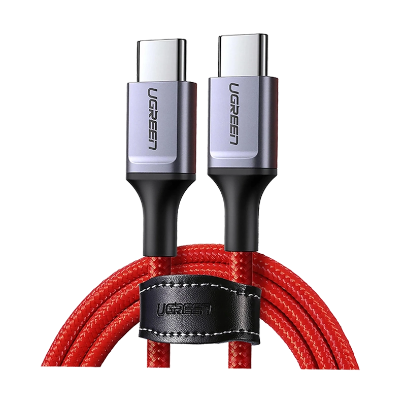 UGREEN 60186 USB2.0 TypeC Male to Male Cable Aluminum Nickel Plating 1m Red