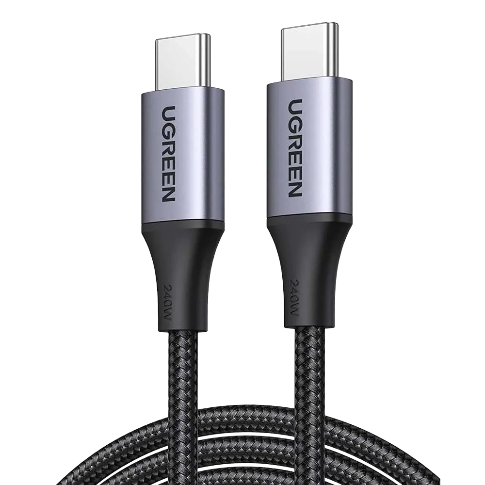 UGREEN 90440 USB-C to USB-C Cable 240W Aluminum Case Braid 2m Space Gray