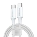UGREEN 15267 USB-C to USB-C PD Fast Charging Silicone Braided Cable White 1m