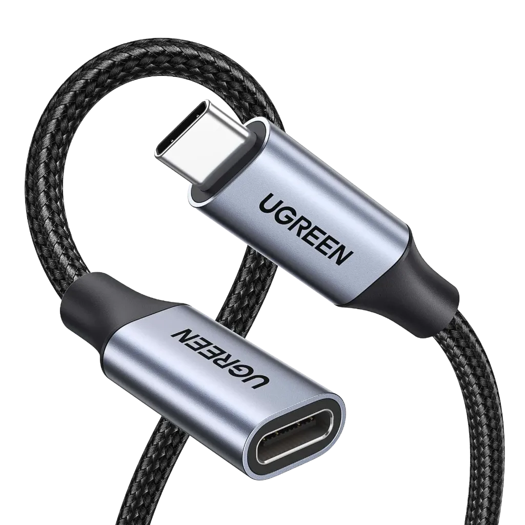 UGREEN 30205 USB-C Male to USB-C Female Gen2 Alu Braided Extension Cable 1m