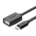 UGREEN 10396 Micro USB Male to USB-A Female Cable with OTG Nickel 15cm
