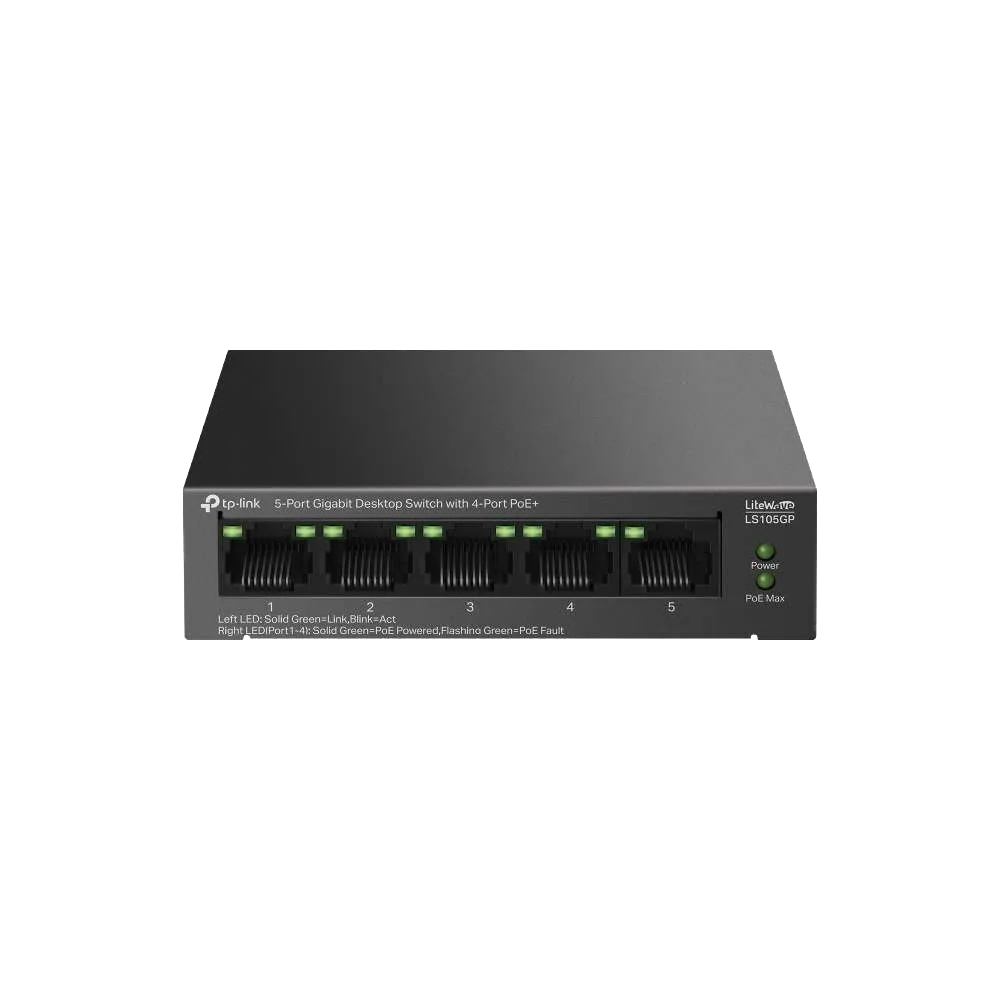 TP-Link LiteWave LS105GP 5-Port Gigabit PoE+ Switch