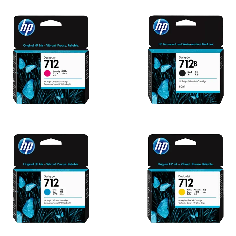 HP 712 Original Ink Cartridge 4-Pack (CMYK)