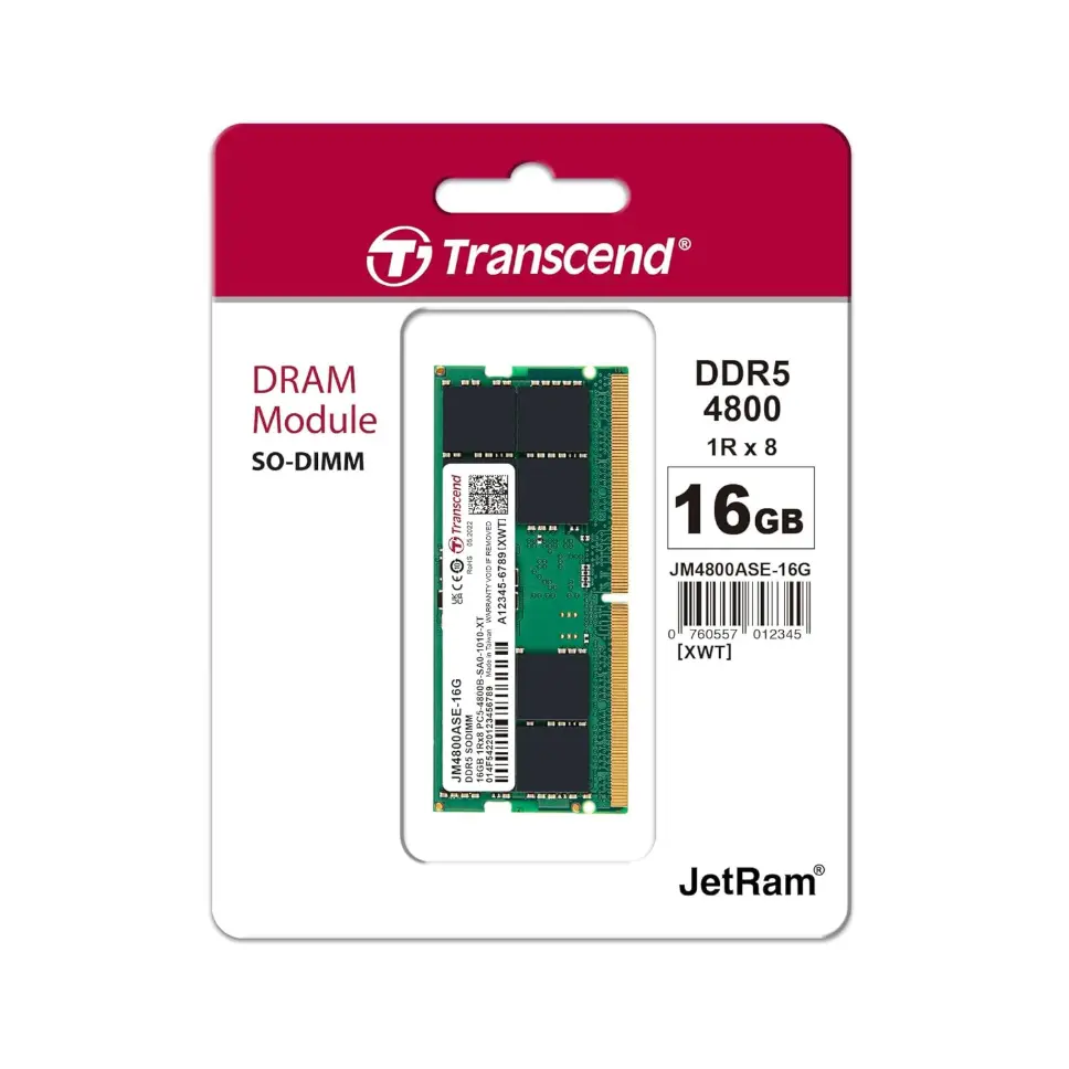 Transcend RAM 16GB DDR5 4800MHz  Laptop Memory 