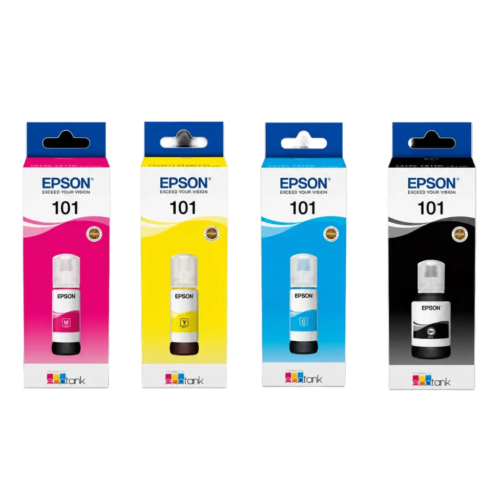 Epson 101 Original Ink Bottle Set (Black/Cyan/Magenta/Yellow)