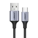 UGREEN 60126 USB-A to USB-C Braided "Cable (Nickel Plating) - 1m "Black