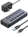 UGREEN 90307 USB-C to 7-Port USB-A 3.0 Hub DC 12V EU