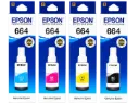 Epson T664 Original Ink Bottle Set – Black/Cyan/Magenta/Yellow