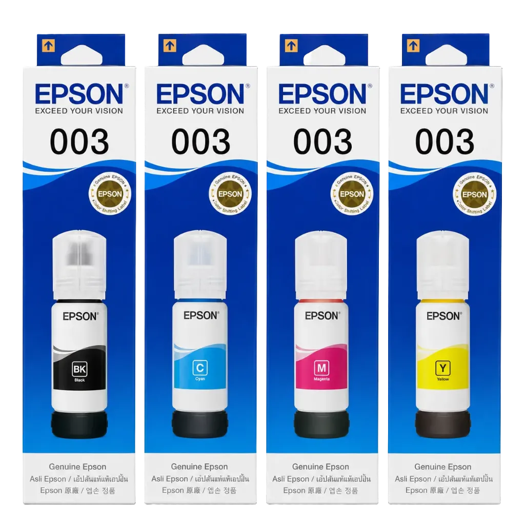 Epson 003 Original Ink Bottle Set – Black/Cyan/Magenta/Yellow
