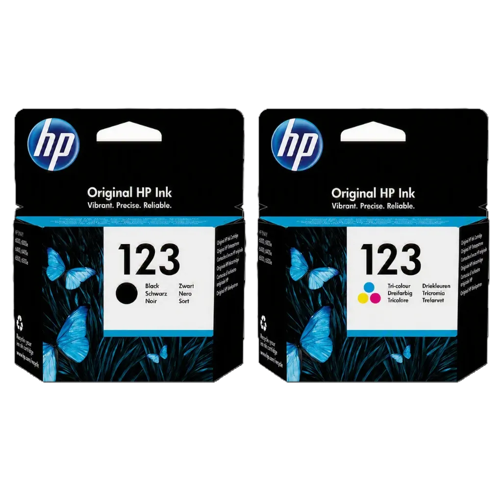 HP 123 Original Ink Cartridge Set – Black/Tri-color
