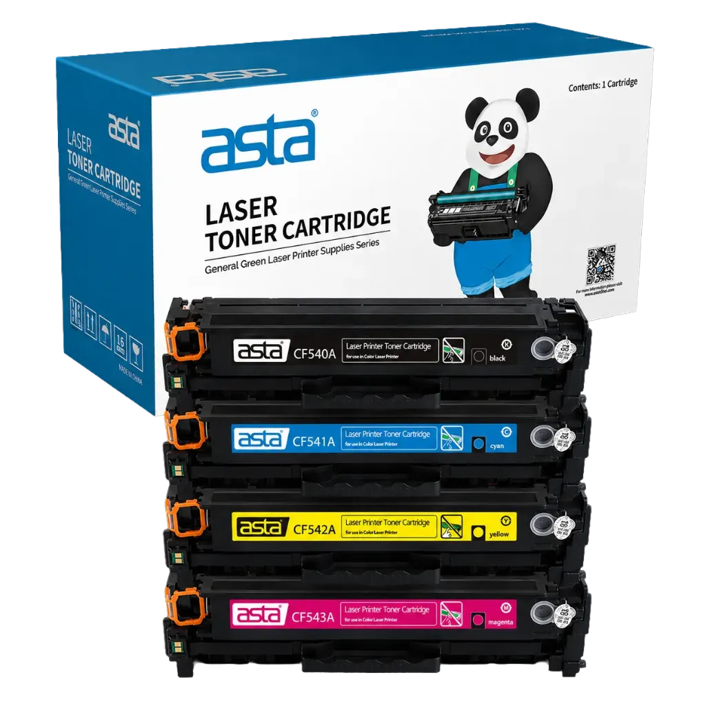 ASTA 203A HP CF540A CF541A CF542A CF543A Compatible Toner Set Black Cyan Magenta Yellow