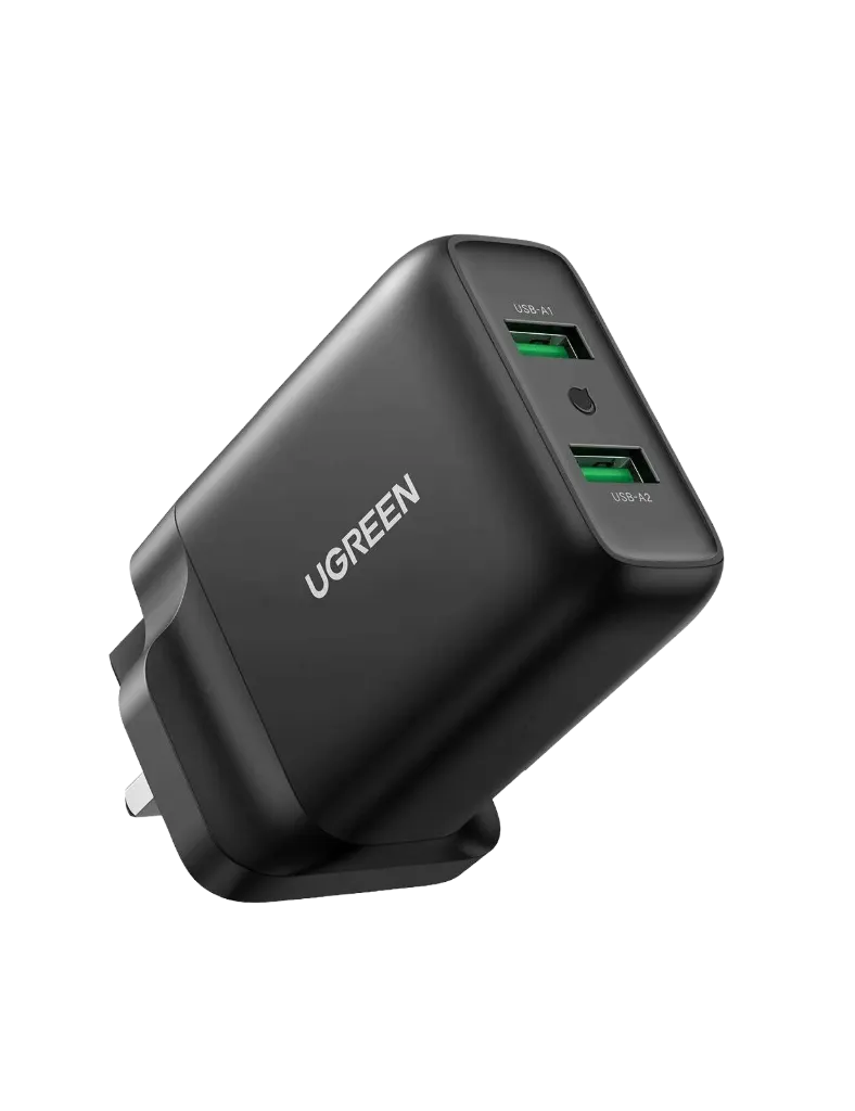 UGREEN 70164 36W QC 3.0 Quick Wall Charger Adapter 2-Port