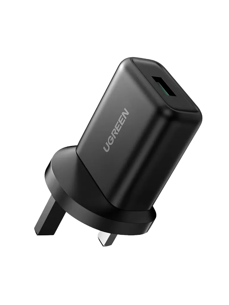 UGREEN 70165 Fast Charging 18W Power Adapter with QC3.0 UK Black