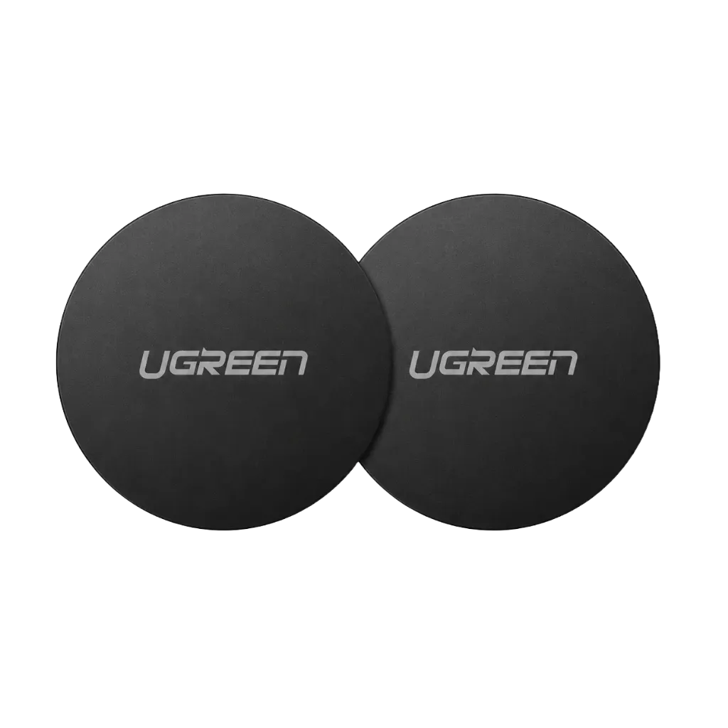 UGREEN 30836 Rounded Metal Plate for Magnetic Phone Stand 2 Pack Black