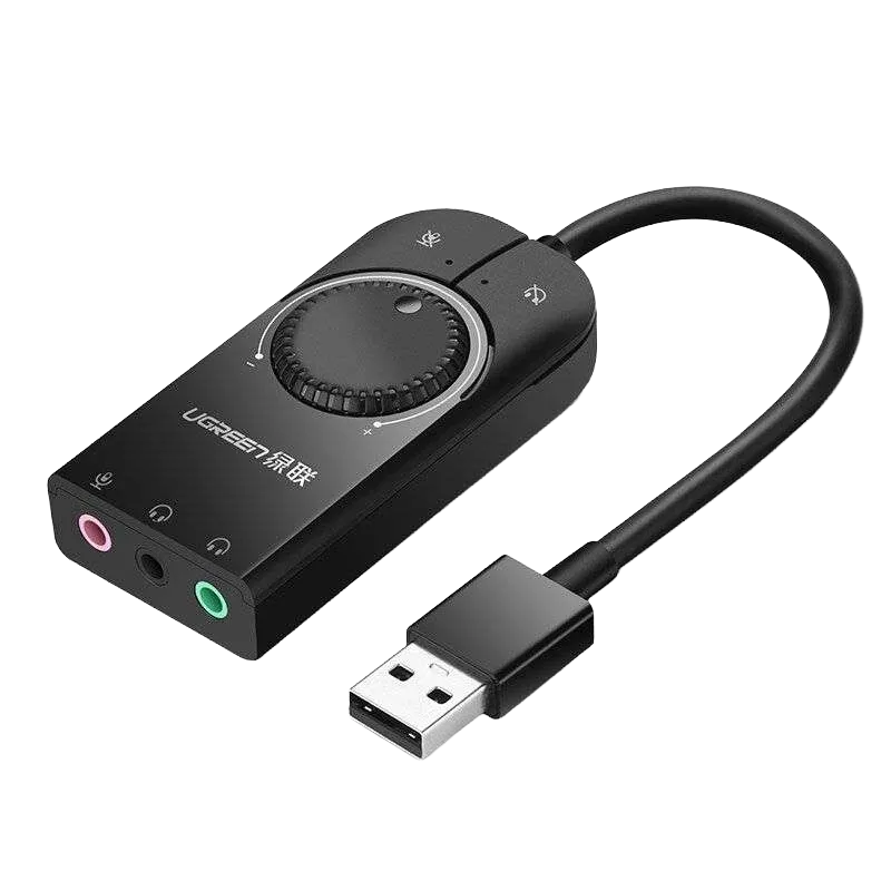 UGREEN 40964 USB External Stereo Sound Adapter 15cm Black