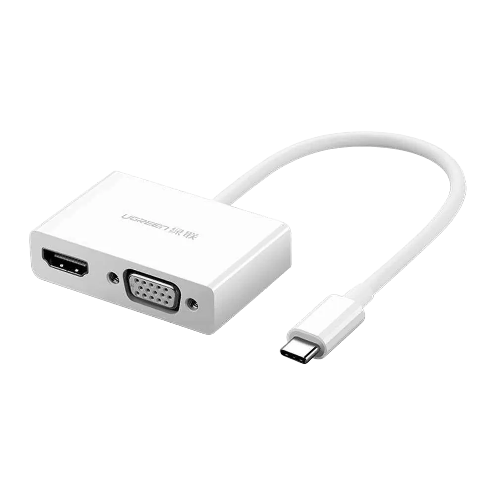 UGREEN 30843 USB Type C to HDMI + VGA Converter White